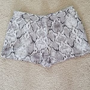 Women's snakeskin print shorts